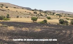 Tunceli’de Arazide Korkutan Yangın: 34 Dönüm Arpa Tarlası Kül Oldu