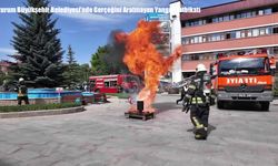 Erzurum Büyükşehir Belediyesi’nde Gerçeğini Aratmayan Yangın Tatbikatı