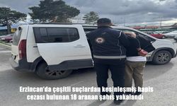 Erzincan’da çeşitli suçlardan hapis cezası bulunan 18 şahıs yakalandı