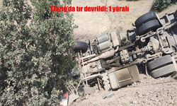 Elazığ Baskil'de Şarampole Devrilen Tırda Bir Kişi Yaralandı
