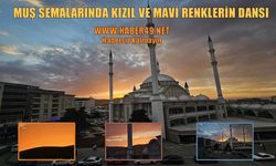 Muş’ta gün batımının büyüleyici renkleri kartpostallık görüntüler oluşturdu