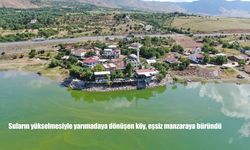 Elazığ’da Yükselen Sular Aşağı İçme Köyünü Yarımadaya Dönüştürdü: Görsel Şölen Havadan Görüntülendi