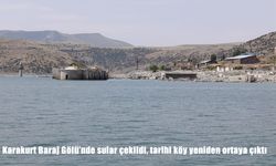 Karakurt Baraj Gölü'nde sular çekildi, tarihi köy yeniden ortaya çıktı