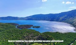 Nemrut Kalderası’nın doğal güzelliği havadan görüntülendi