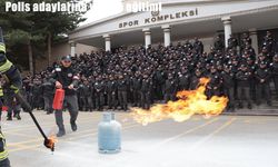 Erzurum’da polis adaylarına yangınla mücadele eğitimi verildi