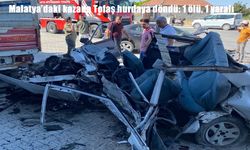 Malatya’da trafik kazası: Tofaş araç hurdaya döndü, 1 ölü 1 yaralı