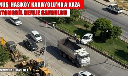 Muş’ta kontrolden çıkan otomobil orta refüje savruldu