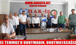 HAK-İŞ Konfederasyonu Muş Şube Başkanı Kalır’dan 15 Temmuz’un 9. yılında anlamlı mesaj
