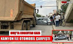 Muş’ta kamyon otomobille çarpıştı