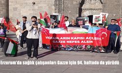 Erzurum’da Sağlık Çalışanlarının Gazze Yürüyüşü 94. Haftasında Devam Etti