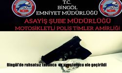 Bingöl’de Polis Uygulamasında Ruhsatsız Tabanca ve Uyuşturucu Ele Geçirildi