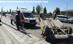 Malatya-Kayseri Karayolu’nda Ticari Taksi Devrildi: 1 Yaralı