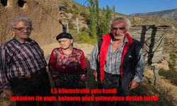 Erzurum’da 1,5 km’lik Yolu Kendi Gücüyle Açtı