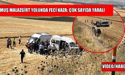 Muş-Malazgirt yolunda minibüs şarampole yuvarlandı: Yaralılar var