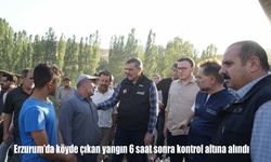 Erzurum’un Yakutiye ilçesinde köy yangını 6 saatte kontrol altına alındı