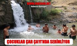 Muş'ta kavurucu sıcaklar: Çocuklar serinlemek için Çar Çayı’na koştu