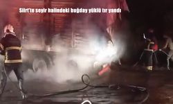 Siirt’te buğday yüklü tır yandı
