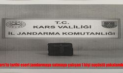 Kars’ta tarihi eseri satmaya çalışan şahıs jandarmaya suçüstü yakalandı