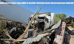 Adilcevaz’da meyve suyu yüklü tır devrildi: 1 yaralı