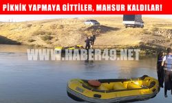 Muş Murat Nehri’nde 3 kişi mahsur kaldı