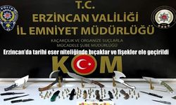 Erzincan’da tarihi eser niteliğinde bıçaklar ve fişekler ele geçirildi