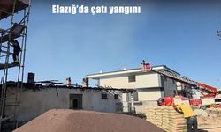 Elazığ’da inşaat halindeki evin çatısında yangın çıktı