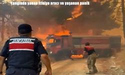 Çanakkale’de orman yangınına müdahale eden itfaiye aracı alevler arasında kaldı