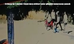 Erzincan’da 4 kişinin 1 kişiyi darp ettiği anlar kamerada