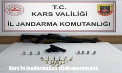 Kars’ta jandarma operasyonu: Tabanca ve av tüfeği ele geçirildi