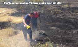 Van Tuşba’da kuru ot yangını: Yüzlerce dönüm arazi zarar gördü