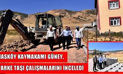 Hasköy Kaymakamı Güney, kilitli parke taşı çalışmalarını inceledi