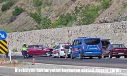 Erzurum Uzundere’de direksiyon hakimiyetini kaybeden sürücü duvara çarptı