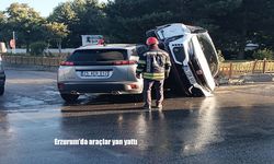 Erzurum Yakutiye Kavşağında trafik kazası