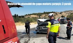 Malatya’da otomobil ile çapa motoru çarpıştı: 3 yaralı