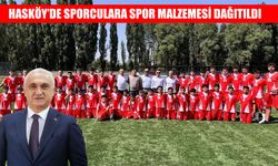 Hasköy’de amatör spor kulüplerine spor malzemesi dağıtıldı