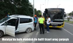 Malatya’da halk otobüsü ile hafif ticari araç çarpıştı