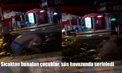 Sıcaktan Bunalan Çocuklar Elazığ’da Süs Havuzunda Serinledi