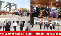 Muş Valisi Çakır Malazgirt’te: Merkezleri denetledi, gençlerle bir araya geldi