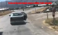Erzincan’da trafikte kapısı açık otomobil tehlike saçtı