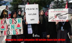 Erzurum'da sağlık çalışanları Gazze için yürüdü