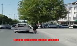 Elazığ’da Bisikletlinin Tehlikeli Yolculuğu Kamerada