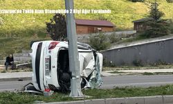 Erzurum’da Takla Atan Otomobilde 2 Kişi Ağır Yaralandı