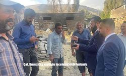 Sadık Çat, Kırmızıtaş Köyünde Yangın Sonrası İncelemelerde Bulundu