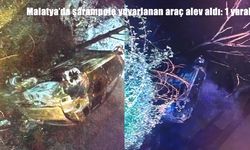 Malatya’da Şarampole Yuvarlanan Araç Alev Aldı: 1 Yaralı
