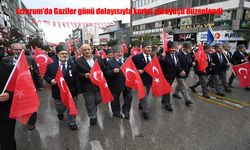 Erzurum’da Gaziler Günü’nde Coşkulu Kortej Yürüyüşü Düzenlendi
