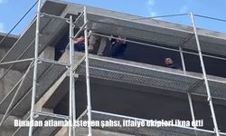 Elazığ’da inşaat halindeki binadan atlamak isteyen şahsı, itfaiye ekipleri ikna etti