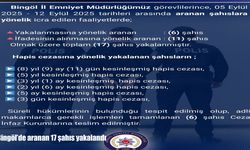 Bingöl’de Aranan 17 Şahıs Yakalandı