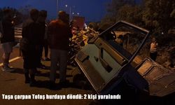 Kilis’te Tofaş aracı taşa çarparak hurdaya döndü: 2 yaralı