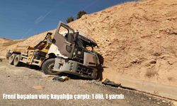 Siirt’te freni boşalan vinç kayalıklara çarptı: 1 ölü, 1 yaralı