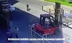 Adana’da bisikletiyle forklifte çarpan çocuk yaralandı